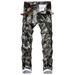 Men's Clothing Digital Personalized Trendy Printed Stretch Denim Casual Pants Slim Fit Trousers_mkmklike.com