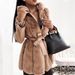 Women's fur coat Women's belted hooded solid color zipper jacket_mkmklike.com