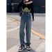 High-waisted Straight-leg Jeans Women, Early 2026 New Style, Petite-friendly, Loose-fitting, Slimming, Wide-leg,_mkmklike.com