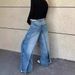 Women's Clothing Y2K Style Retro Deconstructed Reversible Wide Leg Jeans For Women._mkmklike.com
