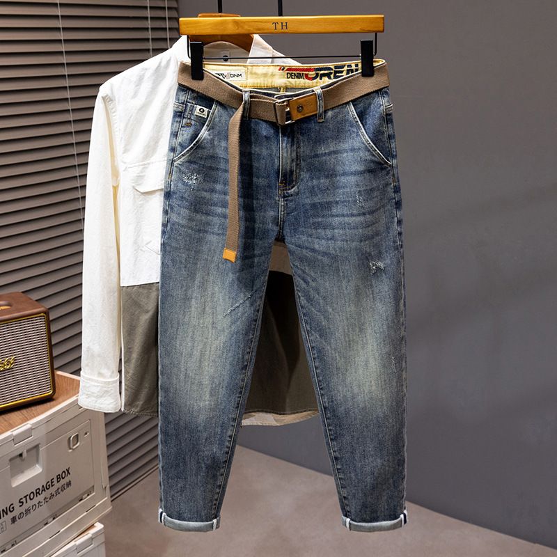 Large Size Men's Clothing New Spring And Summer Thin Jeans Men's Quality Big Cow Retro Slim Denim Trousers Men's Cross-border_mkmklike.com
