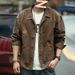 Trendy American Retro Workwear Jacket For Men, Spring And Autumn Fashion Loose Turn-down Collar Denim Coat_mkmklike.com