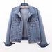 Chicco New Spring And Autumn Dark Denim Jacket For Women, Short Slim Fit Long Sleeve Casual Top, Cardigan_mkmklike.com