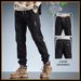 Men's New Spring Summer Black Versatile Casual Jogger Loose Harem Pants Trendy Jeans_mkmklike.com