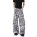 New American High Street Gray White Camouflage Washed Workwear Jeans Wide Leg Curved Blade Loose Casual Pants for Men Women_mkmklike.com