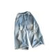 Korean Style High-Waisted Ripped Jeans Women's Summer Thin Cropped Pants Slim Fit Casual Relaxed Style 2026_mkmklike.com