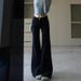 American High Street Black Micro-pull Jeans Women's Summer High-waisted Thin And High Loose Design Straight-leg Pants_mkmklike.com