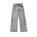 Men's Clothing American Retro Washed Design Jeans For Men And Women Trendy Cleanfit Loose Niche All Match Wide Leg Pants_mkmklike.com