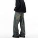 Men's American Retro High Street Loose Straight Leg Jeans Trendy Cleanfit Wide Leg Trousers For Spring Floor Length_mkmklike.com