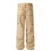 Post-Industrial Style Heavy-Duty Washed Vintage Jeans Hip-Hop Trend Men's Long Wrinkled Loose Straight-Leg Pants_mkmklike.com