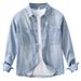 Retro Denim Long Sleeved Shirt For Men, Fashionable And Versatile, Artistic And Casual Loose Top_mkmklike.com