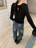 ELLE 9hour Design Texture Flared Jeans 2025 Autumn Winter Embroidered Back Pocket Casual Pants For Women Cxa535_mkmklike.com