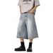 Men's Clothing Summer New Cropped Jeans Men's Loose Straight Trendy Brand Fashion Casual Shorts Washed Retro_mkmklike.com