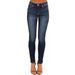 Women's Clothing Women's Mid Waist Contrast Stitching Denim Skinny Pants_mkmklike.com