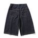 KOOSSOASIS American Vintage Denim Seven-Point Denim Shorts Men's And Women's Loose Straight Wide-Leg Eight-Point Pants Couple Casual Pants Tide_mkmklike.com