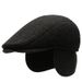 Autumn and winter new outdoor cycling warm short-brimmed beret middle-aged and elderly men's casual thickened ear protection forward hat_mkmklike.com