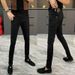Men's Clothing Trendy Men's Ripped Cropped Jeans Slim Fit Casual Style Perfect For Fall For Formal & Casual_mkmklike.com