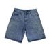 Men’s Rhinestone Embellished Denim Shorts – Vintage Washed Blue, Straight Fit, Non-Stretch (XL-3XL, Summer Casual Wear)_mkmklike.com