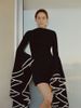 Women's clothing design exaggerated large lotus leaf sleeves waist slimming fashion temperament dress dress_mkmklike.com