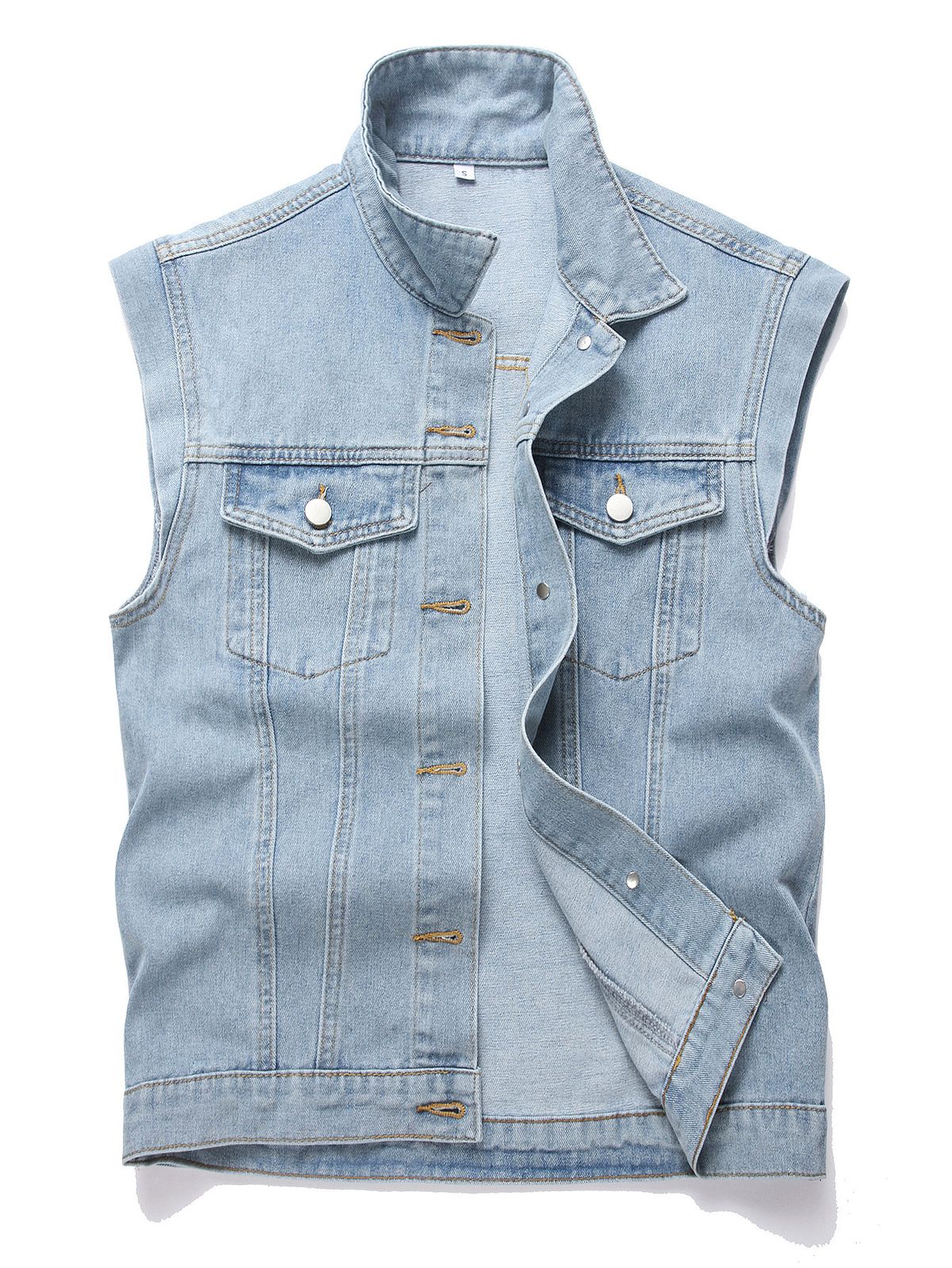 Sleeveless Denim Vest For Women & Men - Vintage Chinese Style Casual Jacket, Slim Fit, Lightweight, Versatile Layering Piece_mkmklike.com