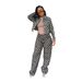 Women's Clothing Casual Jacquard Plaid Washed Denim Suit Women's Casual Jacquard Checkered Washed Denim Outfit Set Winter Wear Grey S-XXL_mkmklike.com