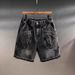 Men's Heavyweight Cargo Denim Shorts Summer Trendy Loose Fit Versatile Functional Style Large Pockets Five Point Pants_mkmklike.com