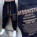 Men's Clothing fashion light luxury black plus velvet trousers cuffed pants sports sweatpants men all match high street casual pants men_mkmklike.com