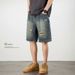 American Ripped Denim Shorts Men's New High Street Trendy Brand Retro Loose Casual Pants Men's Trendy_mkmklike.com