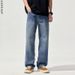 Men's Loose Fit High Street Straight Leg Jeans - Vintage Washed Denim Pants For Casual Streetwear_mkmklike.com