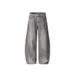 Vintage Washed Gray Splatter Paint Jeans – Streetwear Loose Straight-Leg Denim With Button Fly & Distressed Detailing_mkmklike.com
