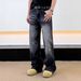 American Retro Old Washed Black Straight Jeans Men's Trendy Brand Loose Casual Versatile Long Pants Foreign Trade_mkmklike.com
