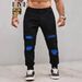 Plus Size Men's Jeans Trendy High Street Ripped Patches Slim Fit Straight Leg Long Pants_mkmklike.com