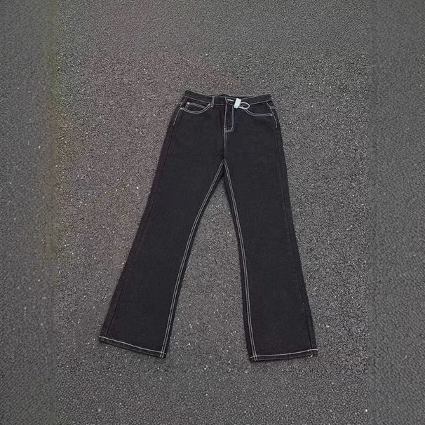 Vintage 517-Inspired Washed Black Jeans – High Street Flare Pants With Contrast Stitching | Kenij Loose Fit Retro Denim_mkmklike.com