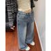 Women's High-Waisted Wide-Leg Jeans Unique Design Loose Fashionable Floor Length Spring Autumn Style_mkmklike.com