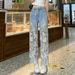 Lace Trim Denim Jeans For Women - Straight Leg, Vintage Style, Comfortable & Stylish Casual Pants_mkmklike.com