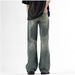Vintage Blue High Street Straight Leg Bootcut Jeans For Men & Women – Classic Retro Denim Pants With Slim Fit Design_mkmklike.com
