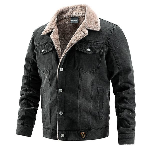 Loom Cross-Border Exclusive Denim Jacket Men, Fleece-Lined Thickened, Plus Size European And American Fashion Trend Outerwear_mkmklike.com