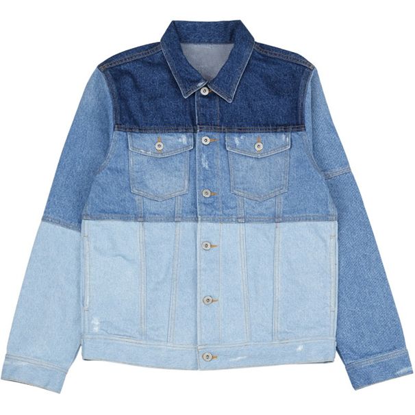 Loom New Three-Color Patchwork Denim For Men, Trendy Distressed Slim Fit, Fashion Brand, European And American Street Style,_mkmklike.com