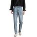 Korean Style Stretch Waist Tapered Jeans For Men – Light Wash Vintage Straight Leg Casual Pants_mkmklike.com