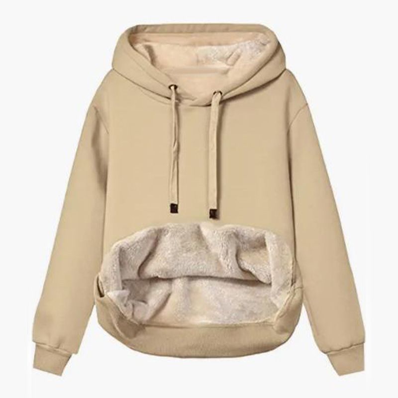 Women's Clothing warm pocket hooded sports sweatshirt jacket_mkmklike.com