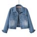 Women's Slim Fit Short Denim Jacket Korean Style Spring Autumn Casual Top Versatile New_mkmklike.com
