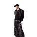 Men's Textured Lightning Embroidered Straight Leg Jeans High Street Slimming Trousers Trendy Brand Loose Wide Leg Floor Length_mkmklike.com