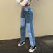 Women's Clothing New Street Hip Hop Contrast Color Patchwork Casual Jeans On Sale_mkmklike.com