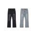 Vintage Washed Distressed Flare Jeans High Waist Relaxed Fit Cotton Denim Pants Multi-Pockets for Men And Women Blue Black Gray_mkmklike.com