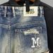 Men's Clothing Denim Shorts Trendy Shorts Ripped Patch Straight Guys 5 Point Pants_mkmklike.com