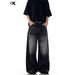 Men's Clothing Vintage Washed Black Gray Straight Leg Jeans For Men & Women - Relaxed Fit, Comfortable & Stylish Casual Trousers_mkmklike.com