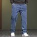 Spring And Summer New Jeans Men's Loose Casual Jeans Men's Elastic Splicing Versatile Straight Jeans Men_mkmklike.com