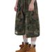 Unisex High Street Loose Straight Leg Capri Pants American Retro Washed Military Green Camouflage Ripped Jeans_mkmklike.com