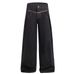 American High Street Design Denim Wide-Leg Men's Vibe Trendy Side Pleated Niche Loose Casual Pants_mkmklike.com