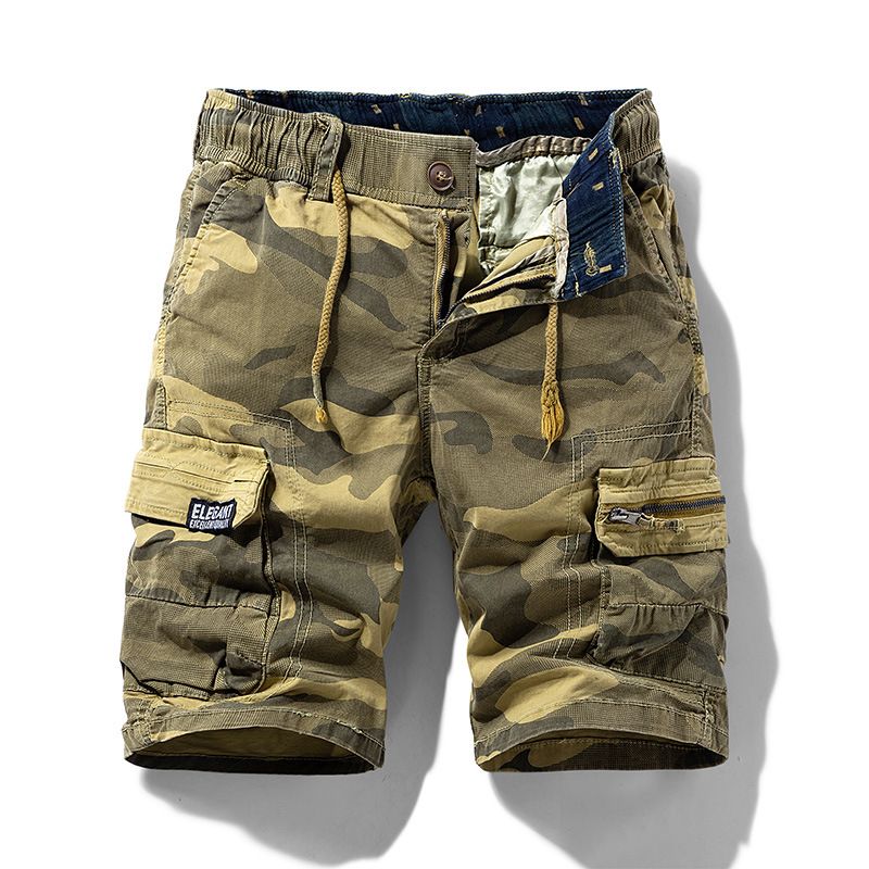 Men's Clothing Men's Summer New Camouflage Street Outdoor Workwear Shorts Elastic_mkmklike.com